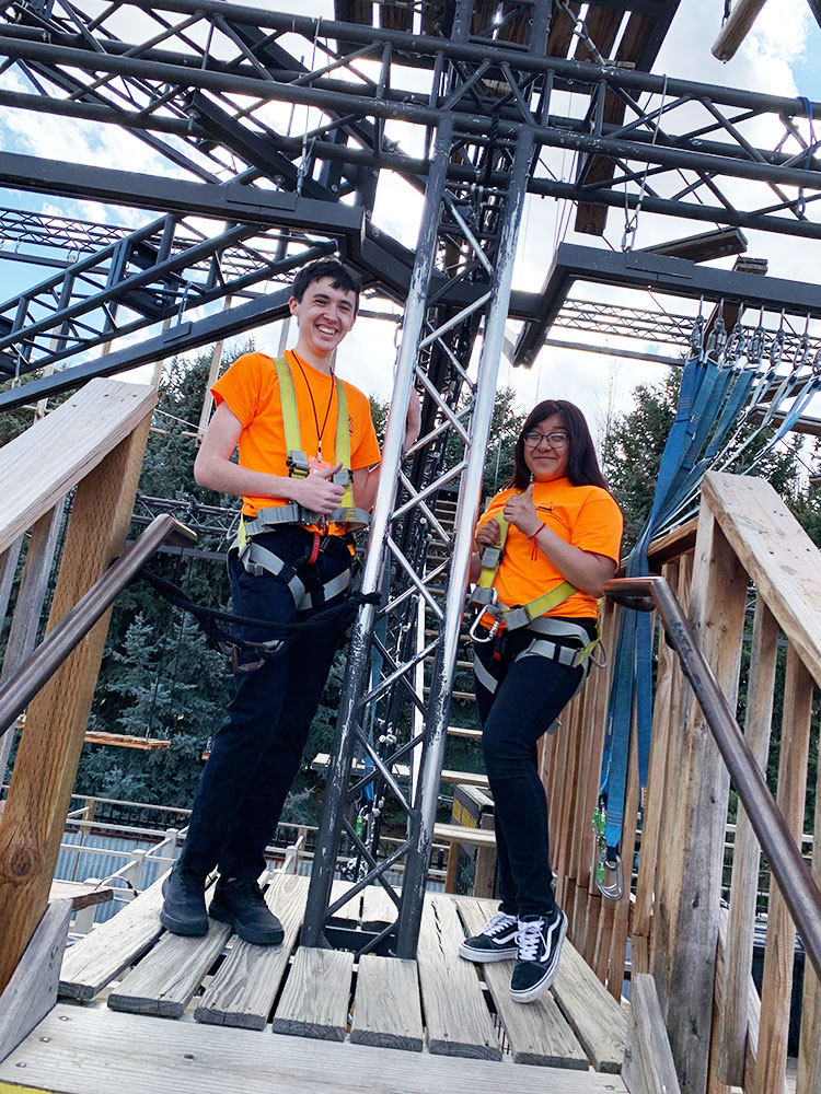 Adventure Golf & Raceway Employees on Ropes Course